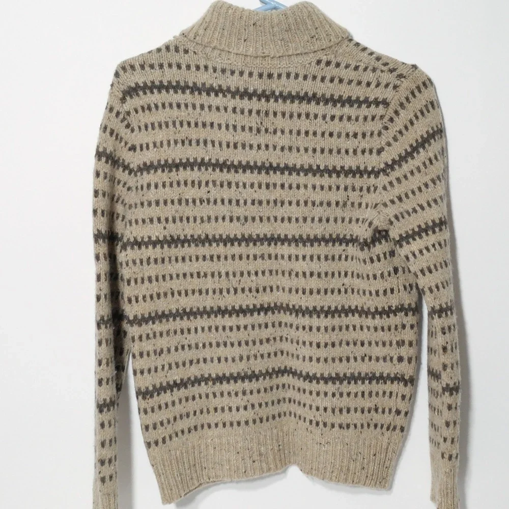J.Crew Mens Donegal Stripe Turtleneck Sweater Merino Wool Size Small
